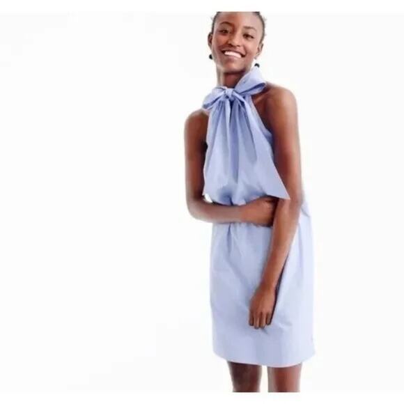 J. Crew Oxford Neck Tie Mini Dress Size 4 - Picture 1 of 7